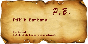 Pók Barbara névjegykártya